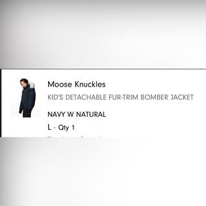 Moose Knuckles Kids detachable fur trim bomb jacket worn once brand new cond